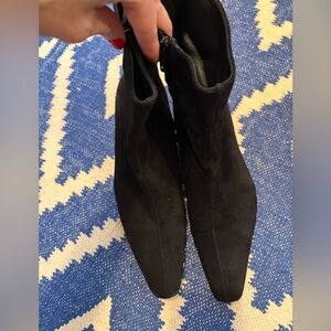 Staud Black Suede Wally Ankle Booties